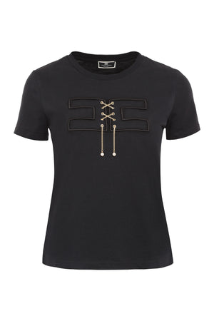 Embroidered cotton T-shirt-0